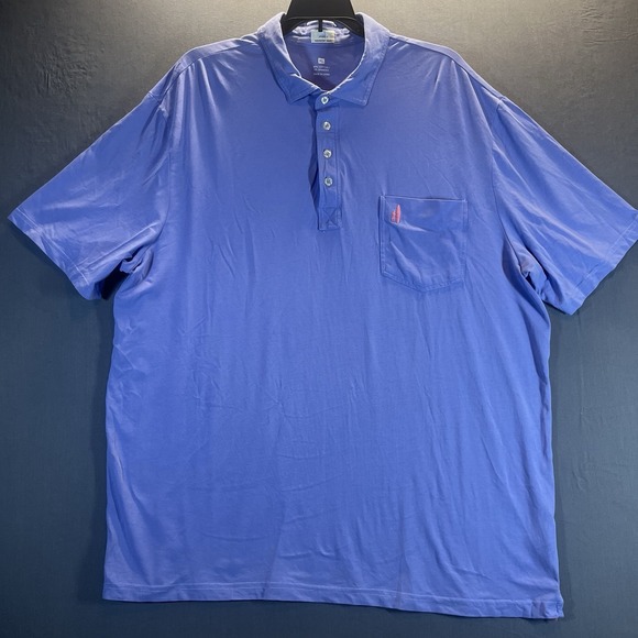 Johnnie-O Polo Shirt Mens XL Purple Short Sleeve Hanging Out Pocket - Picture 1 of 6